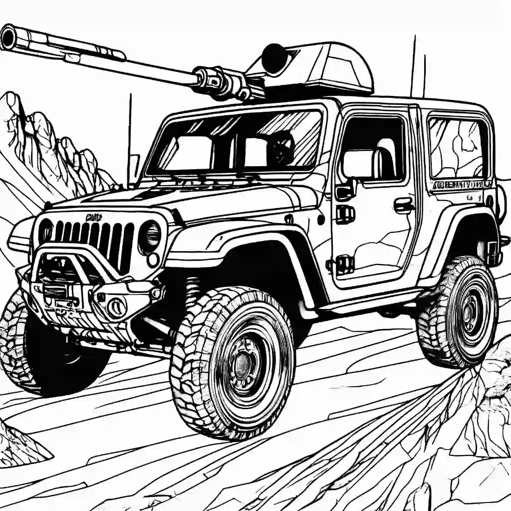 Military Jeeps coloring pages